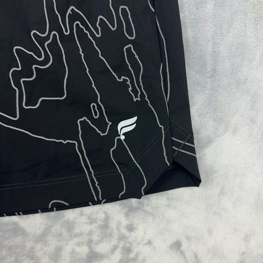 Fabletic The One Shorts Mens Sz S M Black Vision Wave Topo Reflective Print Gym - Picture 4 of 9